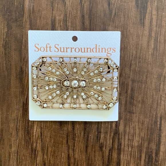 Soft Surroundings Jewelry - Soft Surroundings vintage gold Deco pin brooches